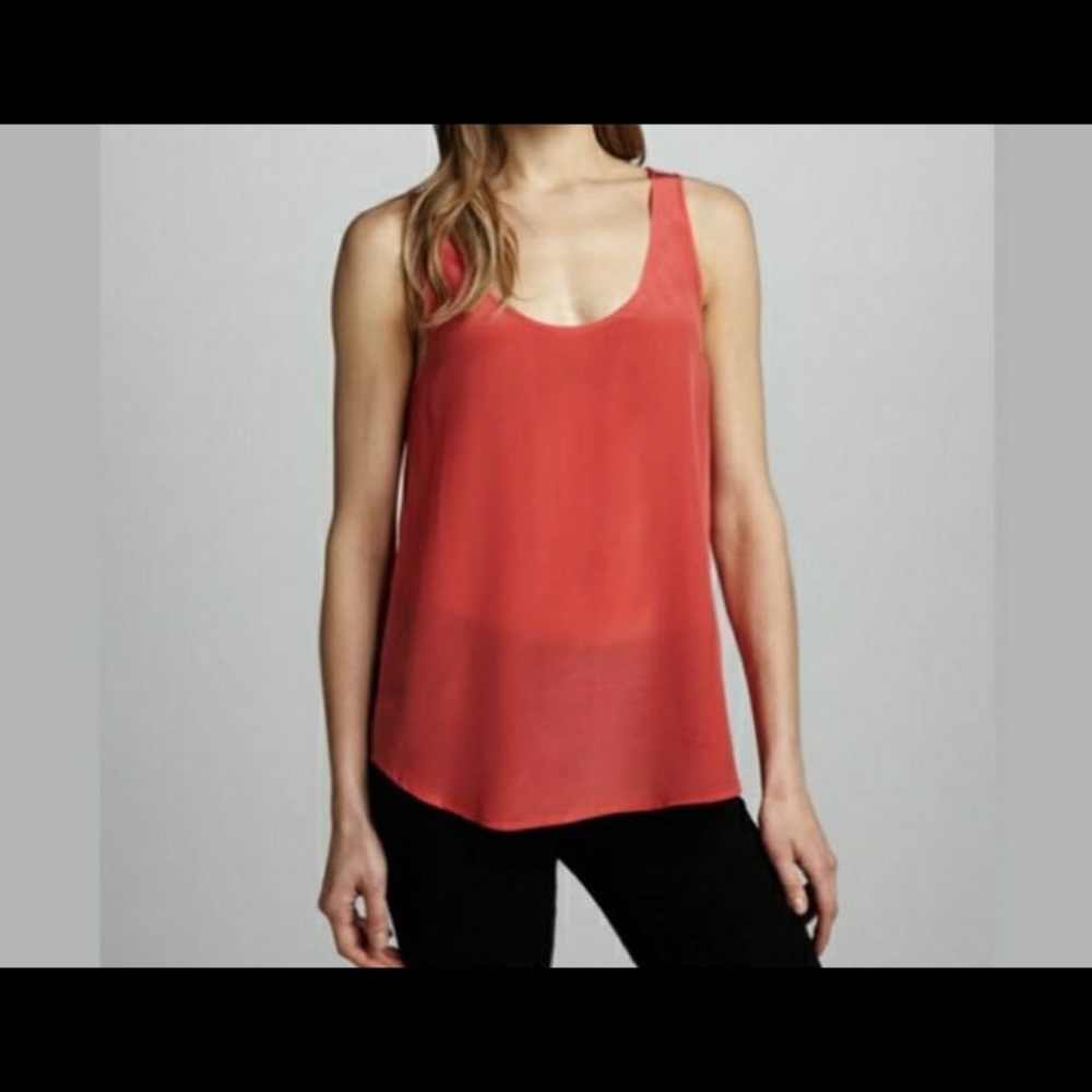 French Connection Summer Silk Tank in Coral Pink